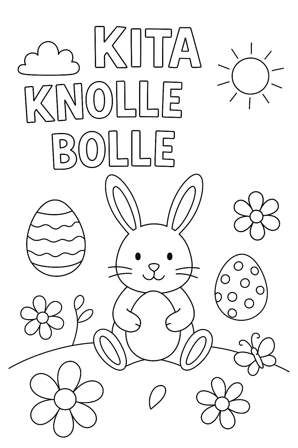 Osterfest Malvorlagen für Kita Knolle Bolle - Kostenlos Ausdrucken