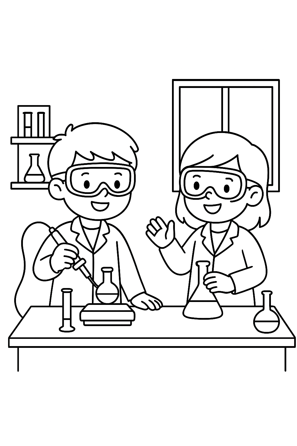 Malvorlagen: Kinder im Labor mit Lötkolben ausdrucken