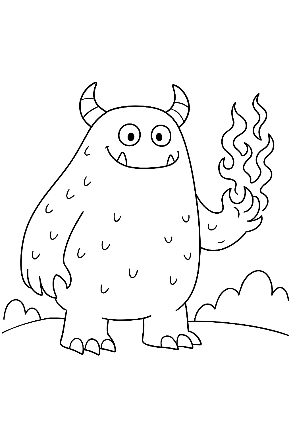 Monster Malvorlage mit dunkler Magie – Kostenlos Ausdrucken