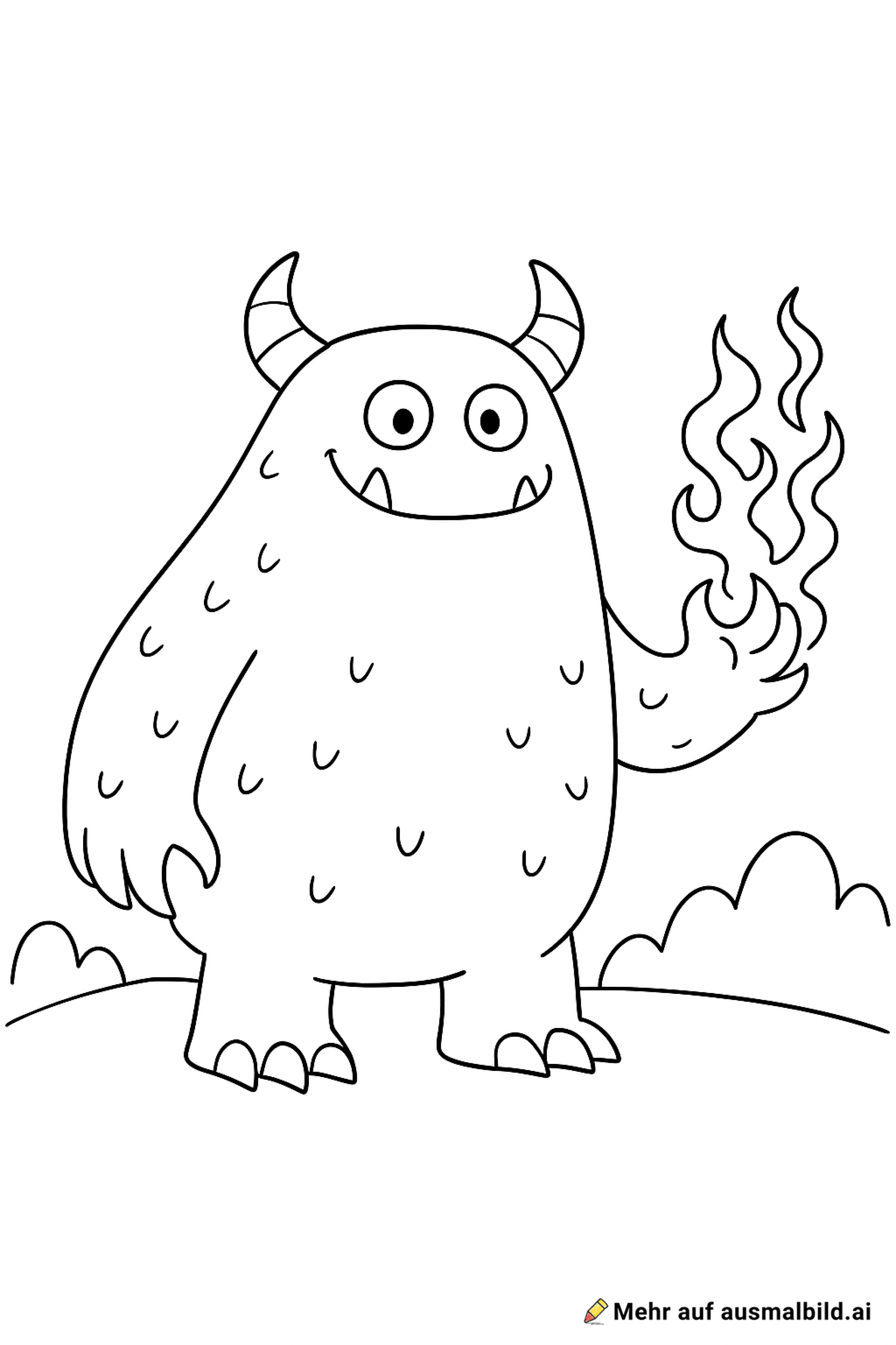 Großes Monster und es kommt dunkle Magie aus den Krallen