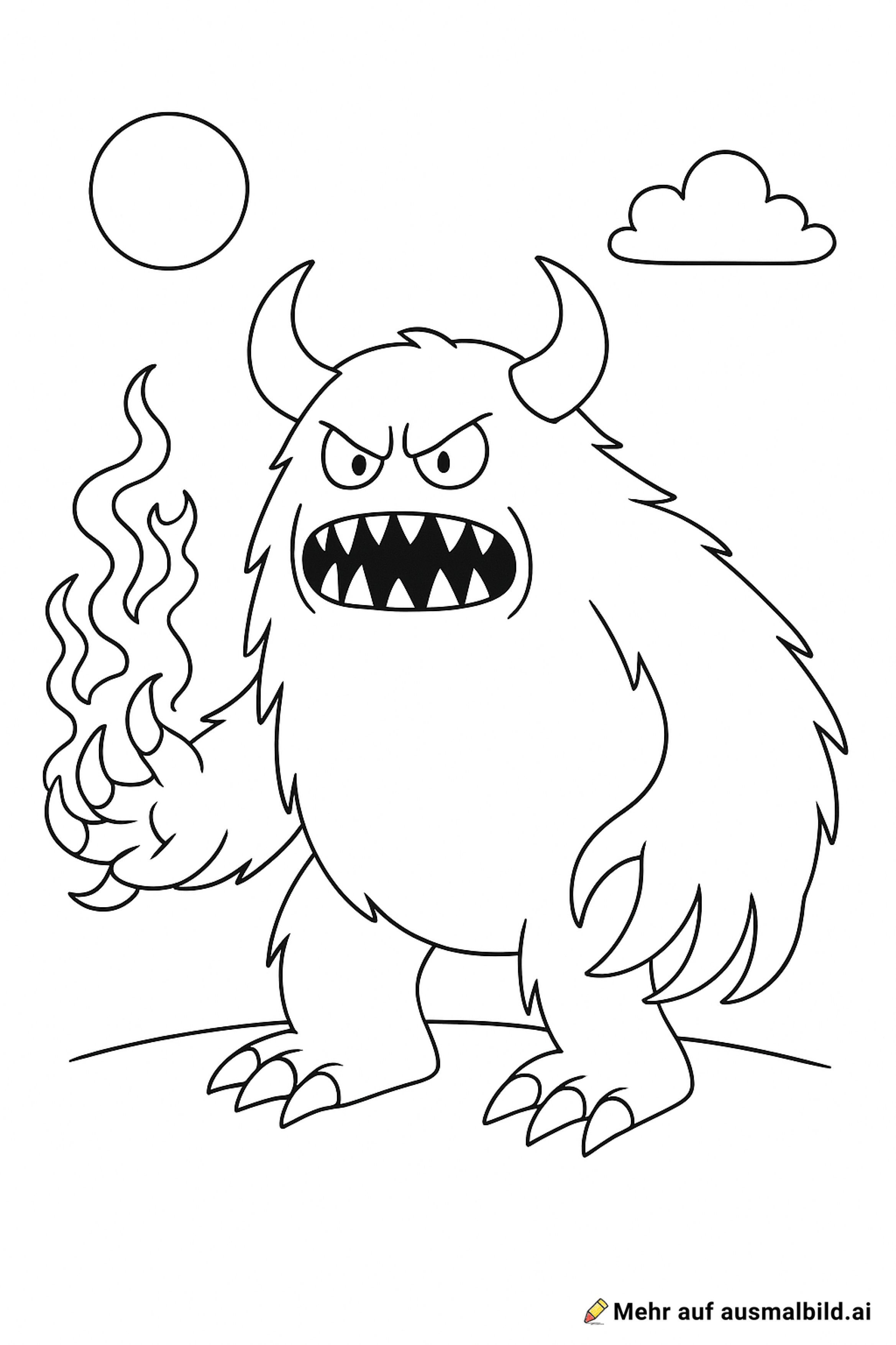 Großes furchteinflößendes Monster mit Krallen und es kommt dunkle Magie aus den Krallen