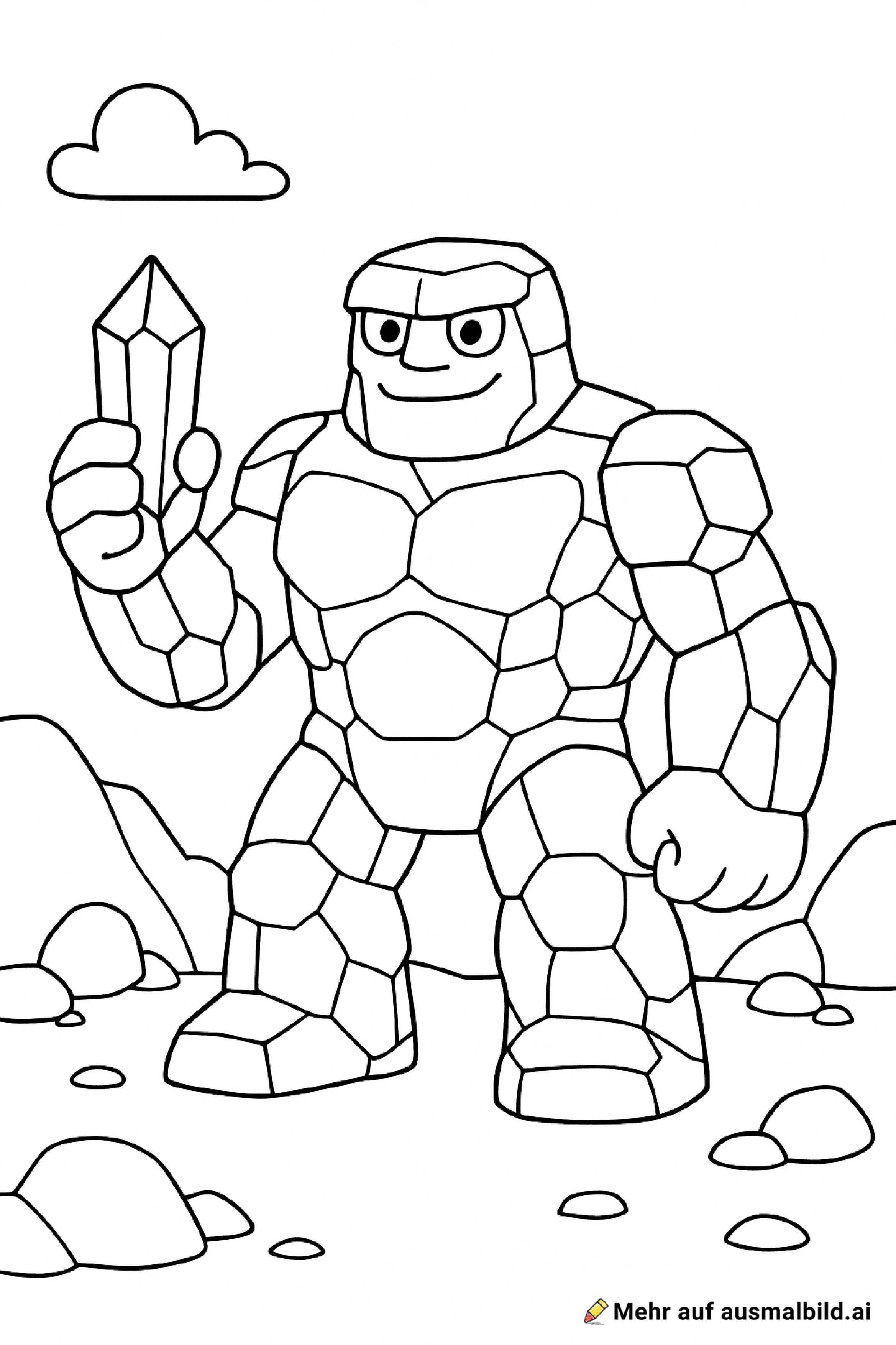 Eldrador Steingolem mit Kristall in der Hand