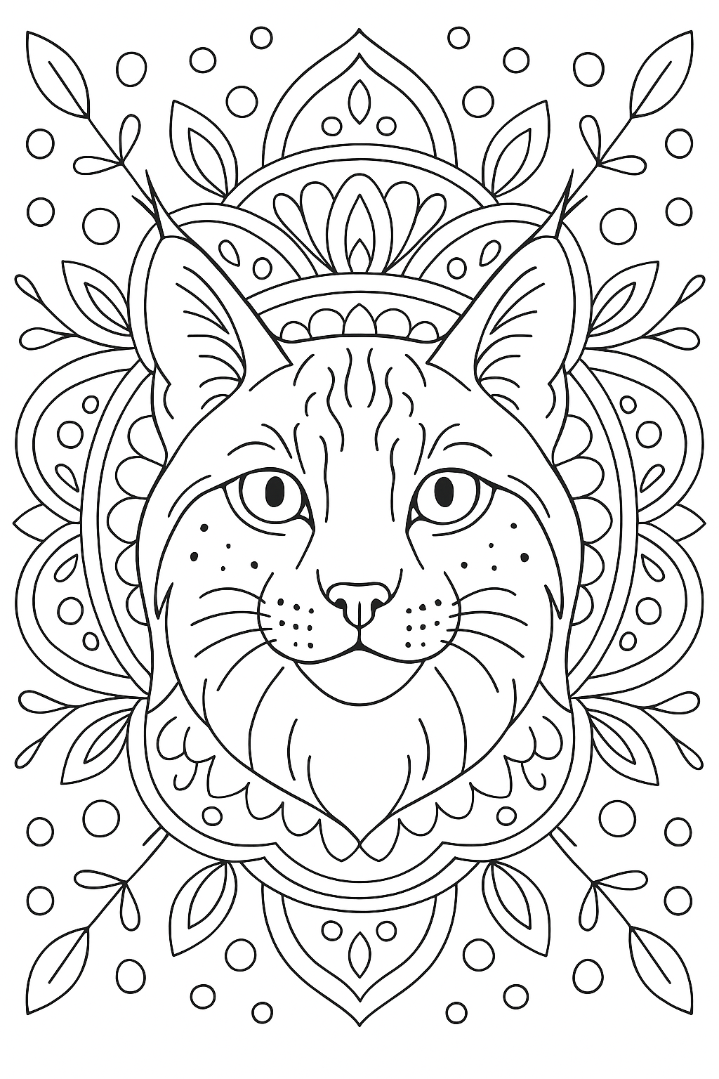 Luchs Mandala Malvorlage – Kostenlos ausdrucken