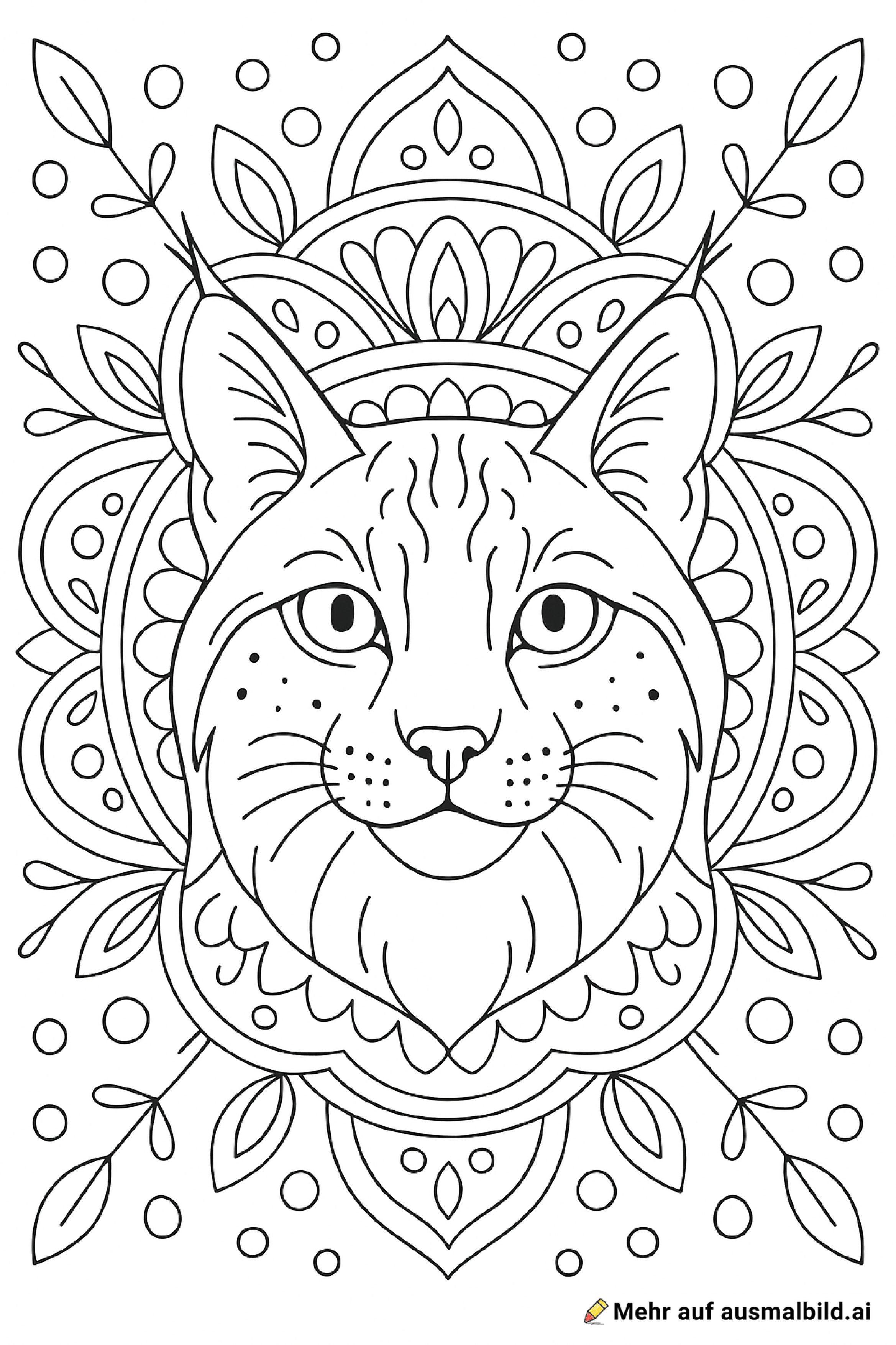 luchs im mandala stil