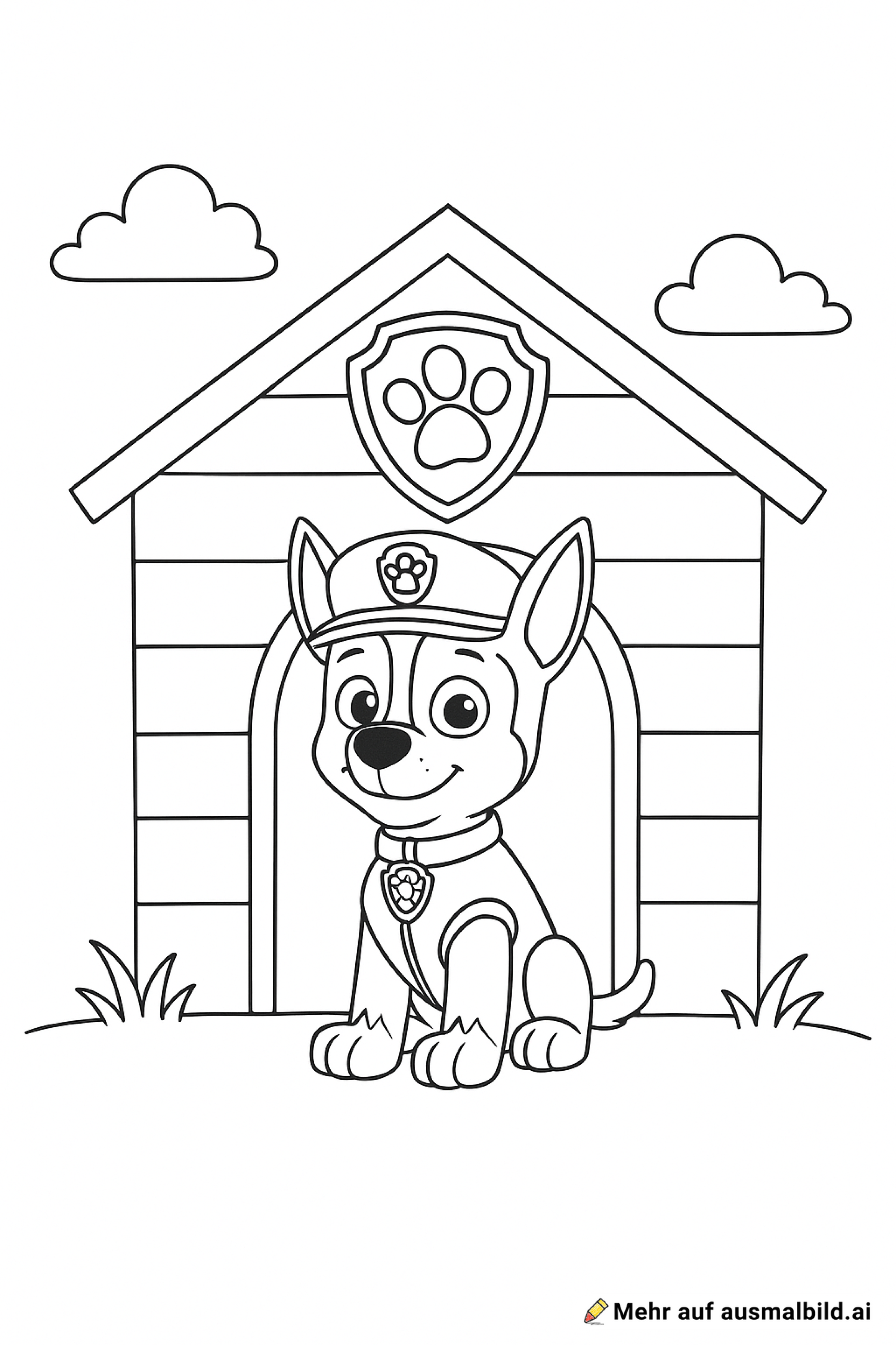 Chase von Paw Patrol in der Hundehütte