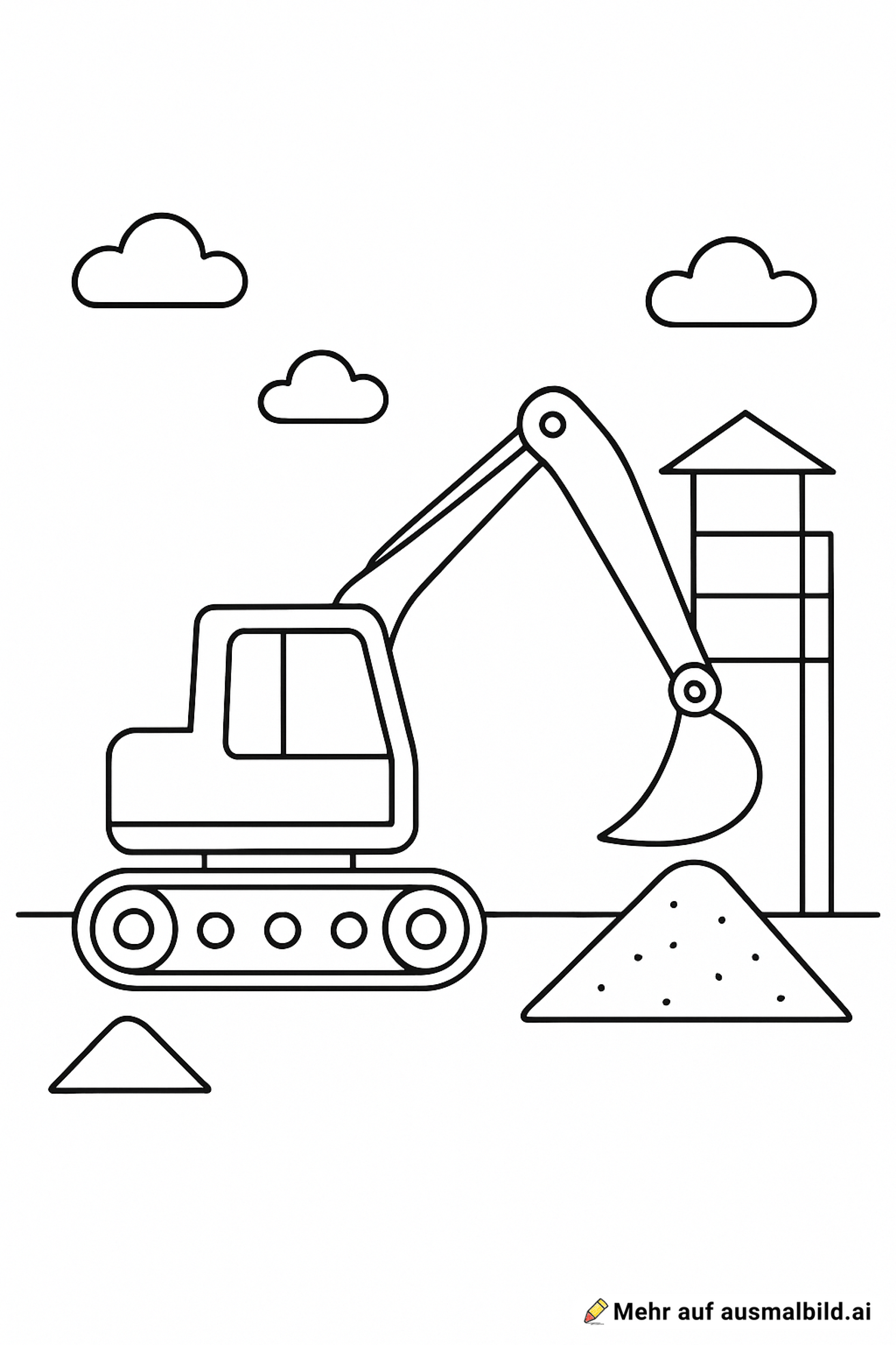 Bagger auf der Baustelle