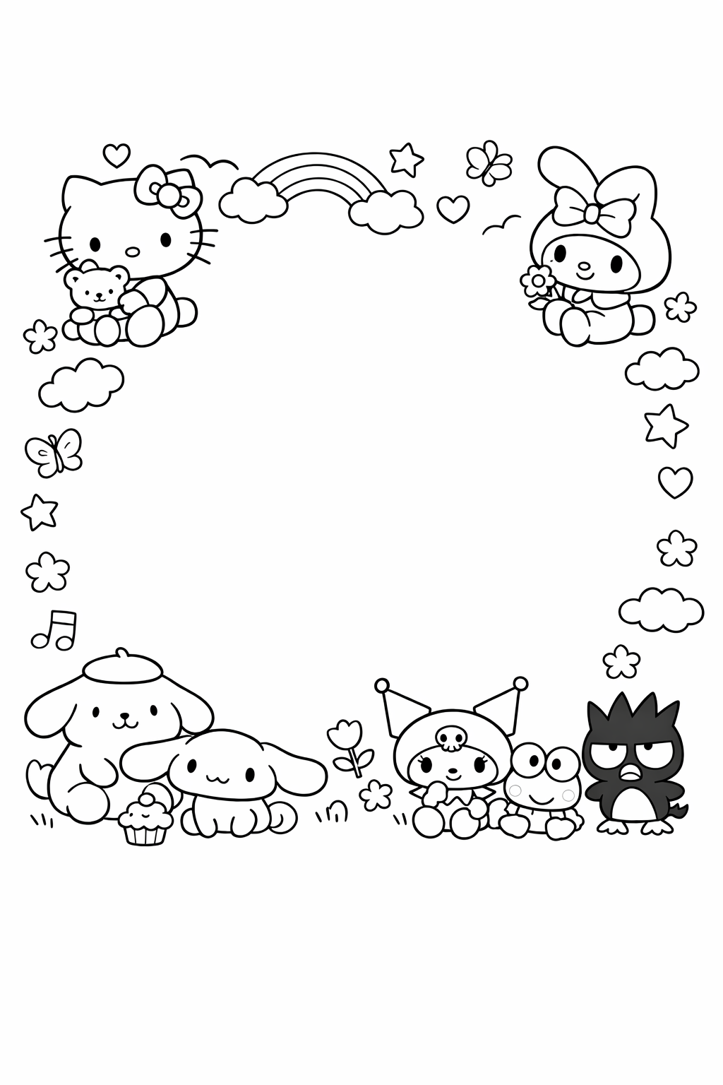 Kostenlose Sanrio Charakter Malvorlagen zum Ausdrucken