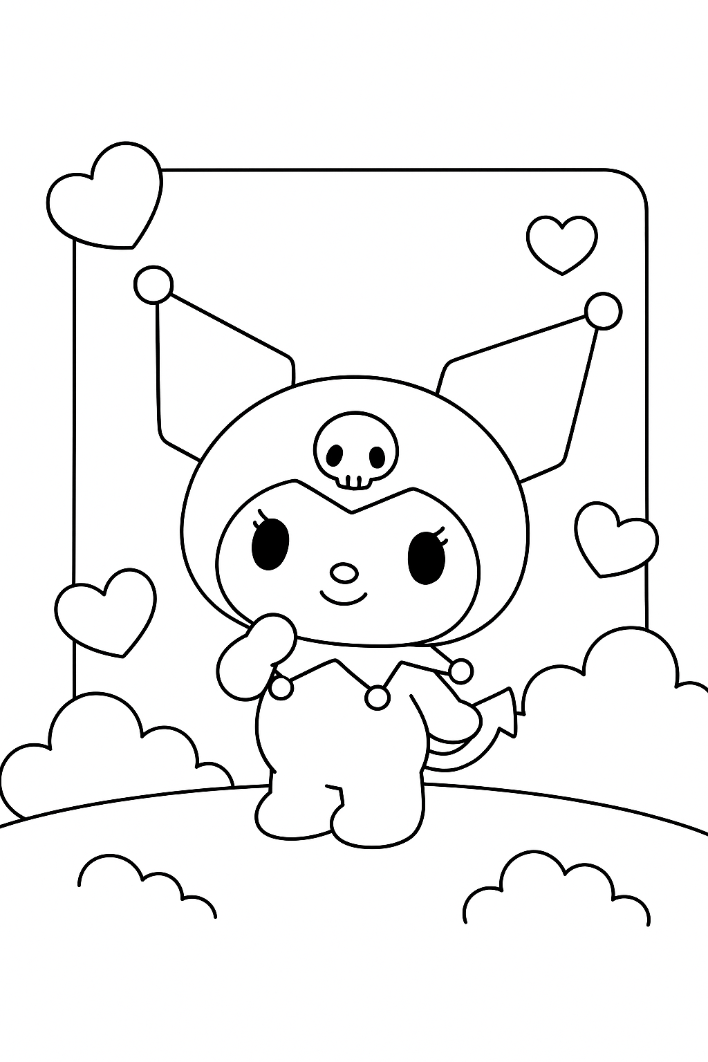 Kawaii Cinamoroll und Kuromi Malvorlagen für Kinder