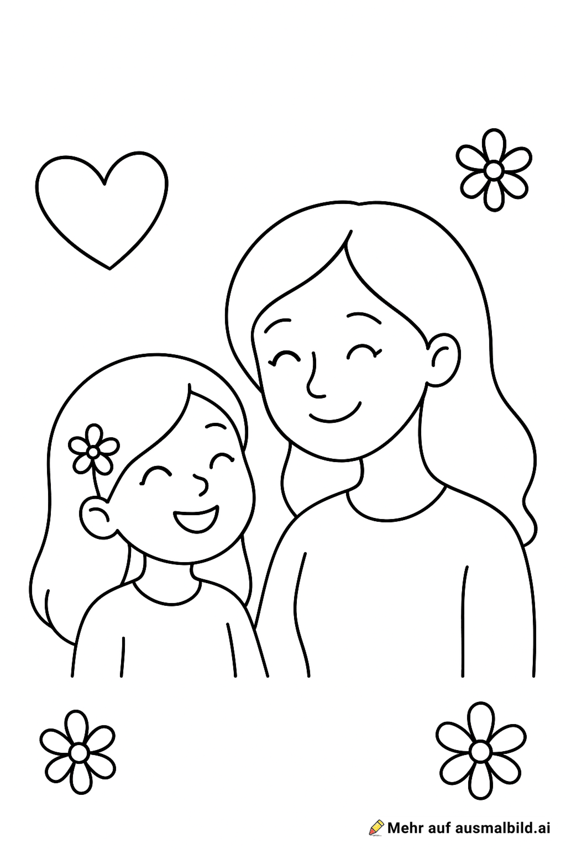 haare neben der tochter zum mutter tag