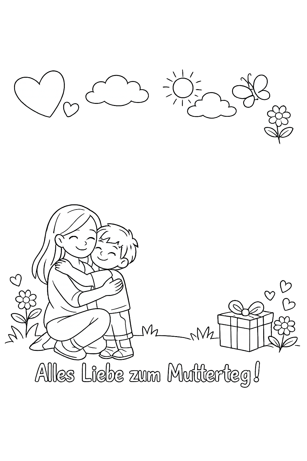 Kostenlose Malvorlagen zum Muttertag für Kinder ausdrucken