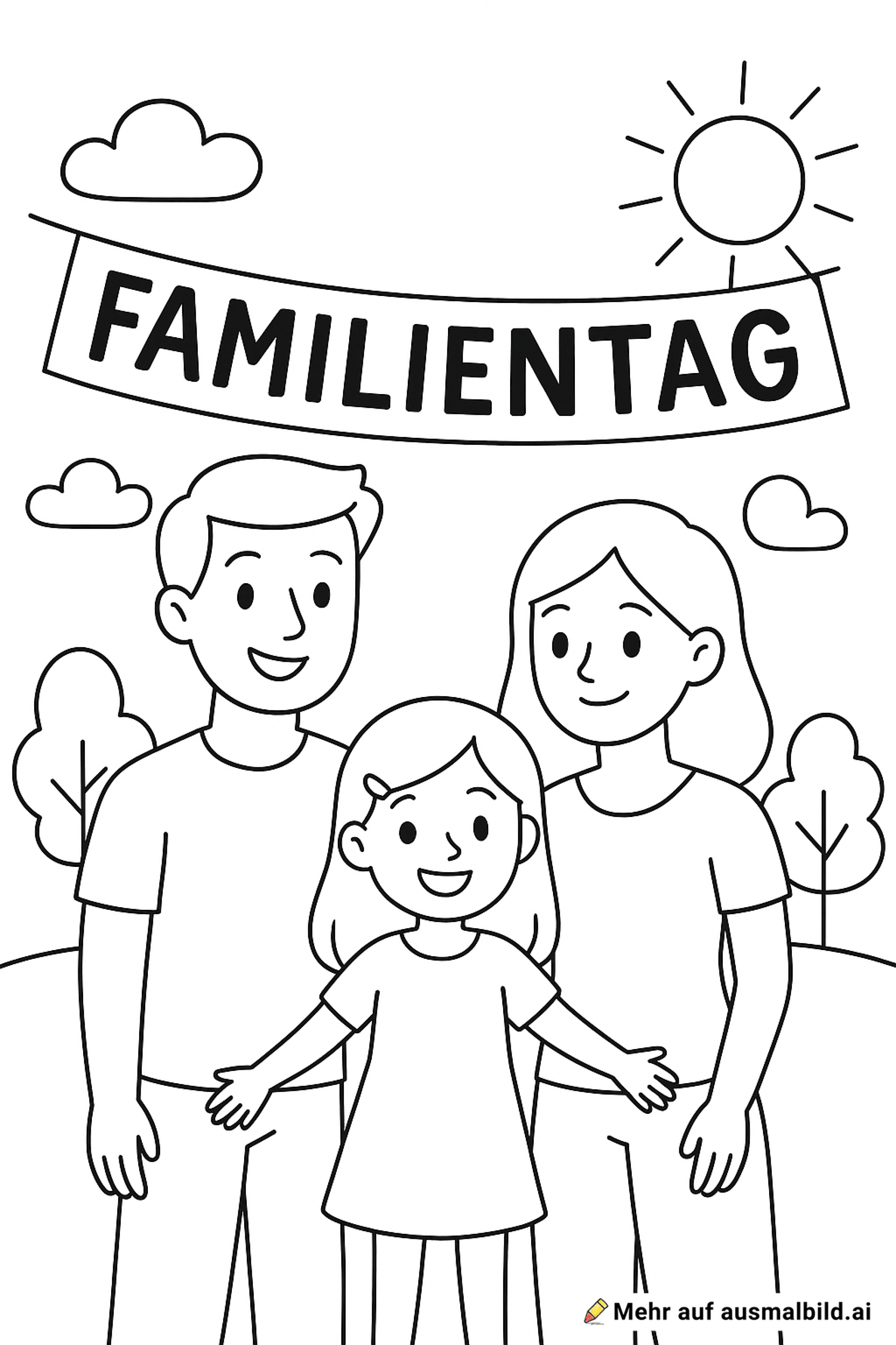 Familientag Papa Mama Tochter