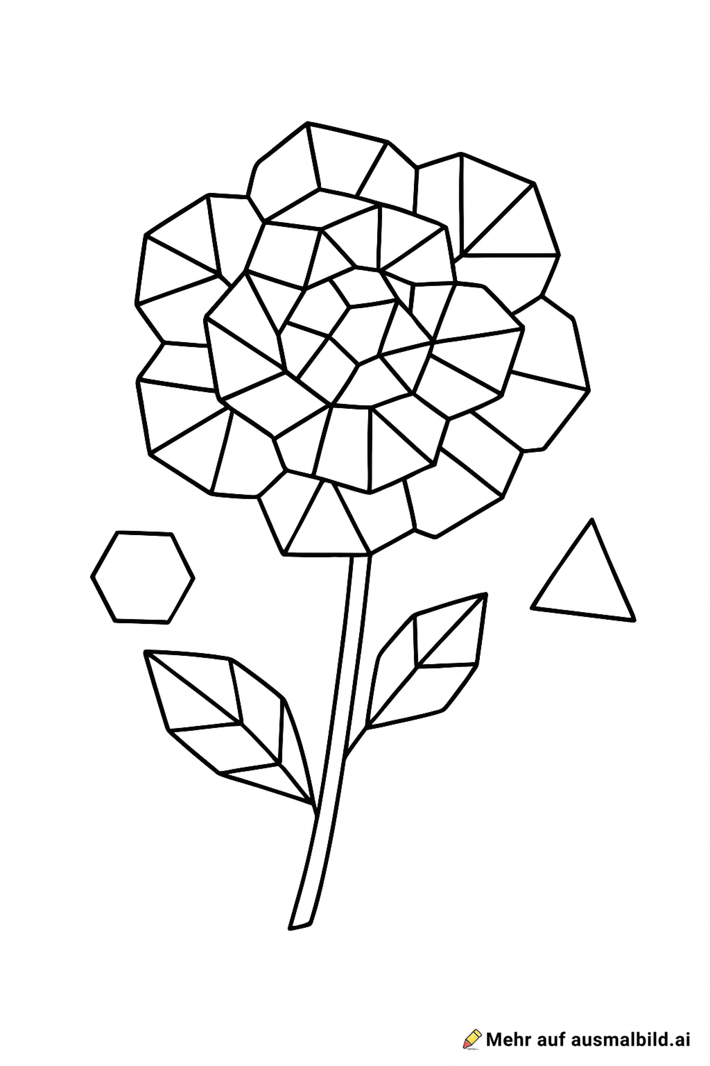 create a finartwork flower in polygon style