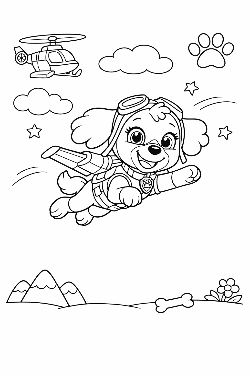 Kostenlose Malvorlagen von Skye aus Paw Patrol