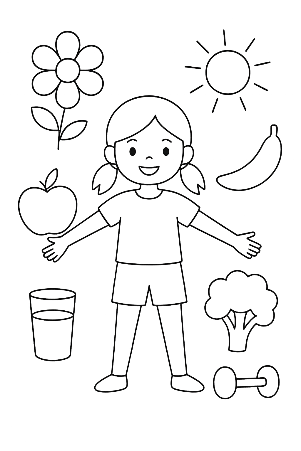 Gesunde Ausmalbilder für Kinder - Kostenlos Ausdrucken