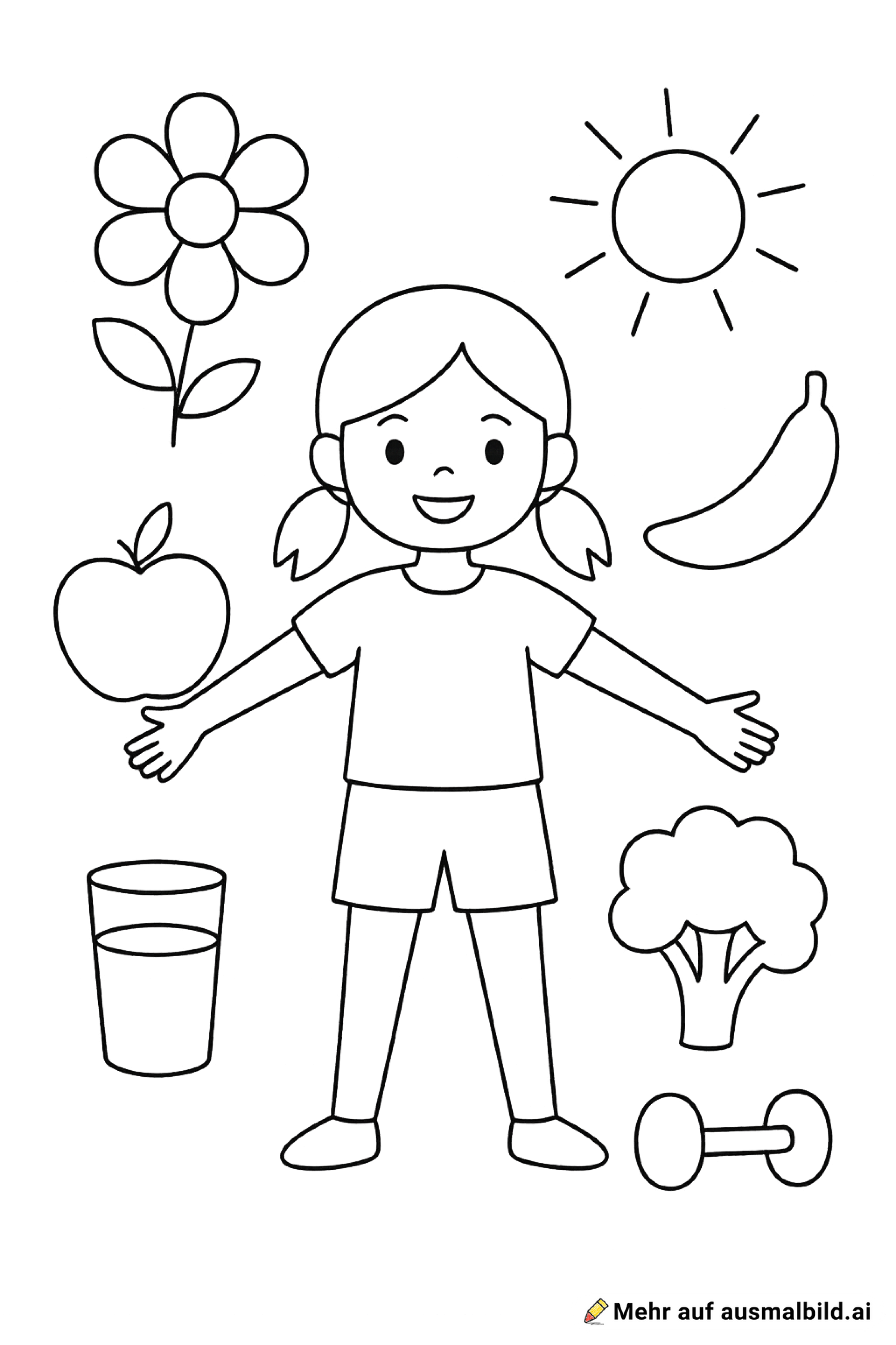 kinder ausmalbilder gesund