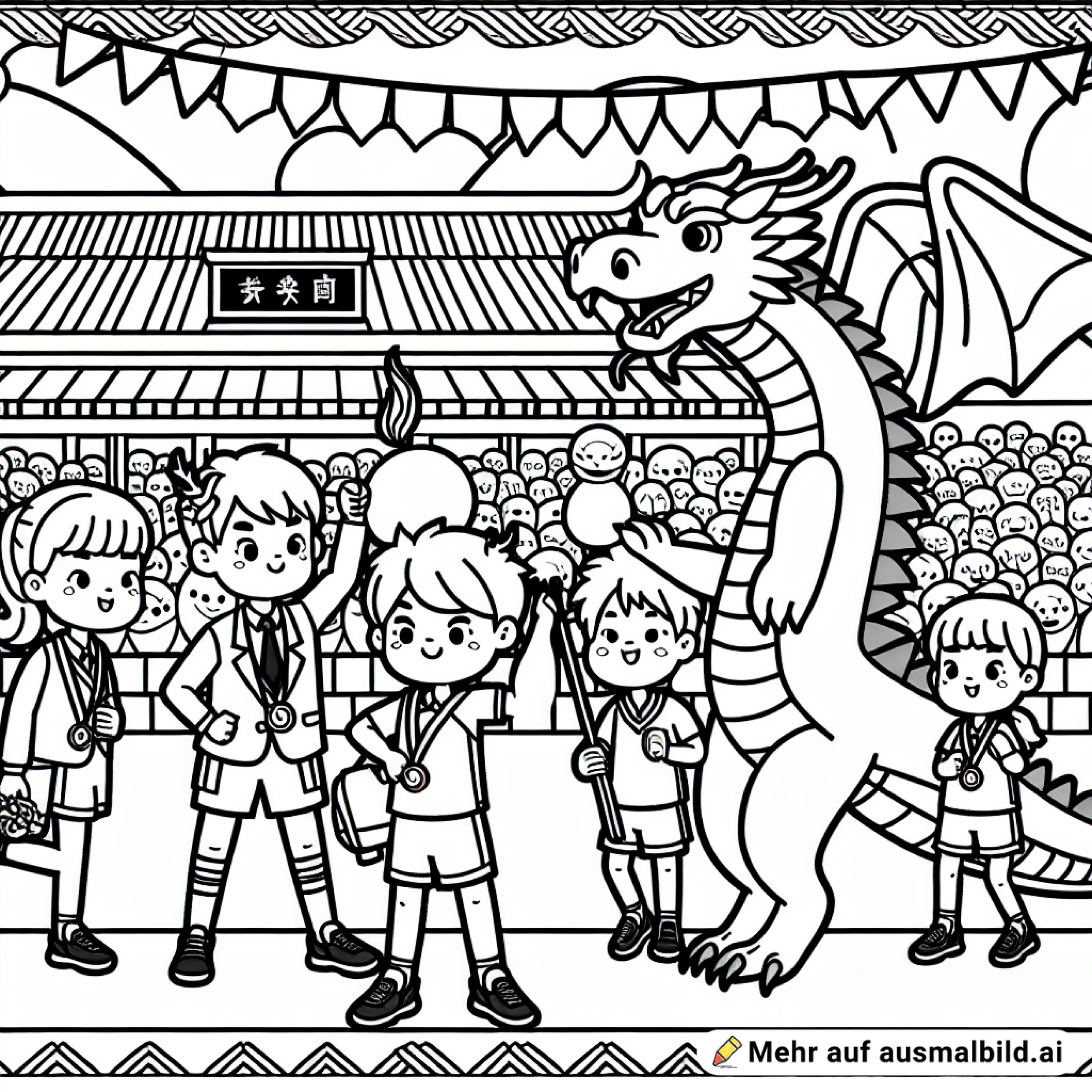 Drachen-Schule beim Sportfest