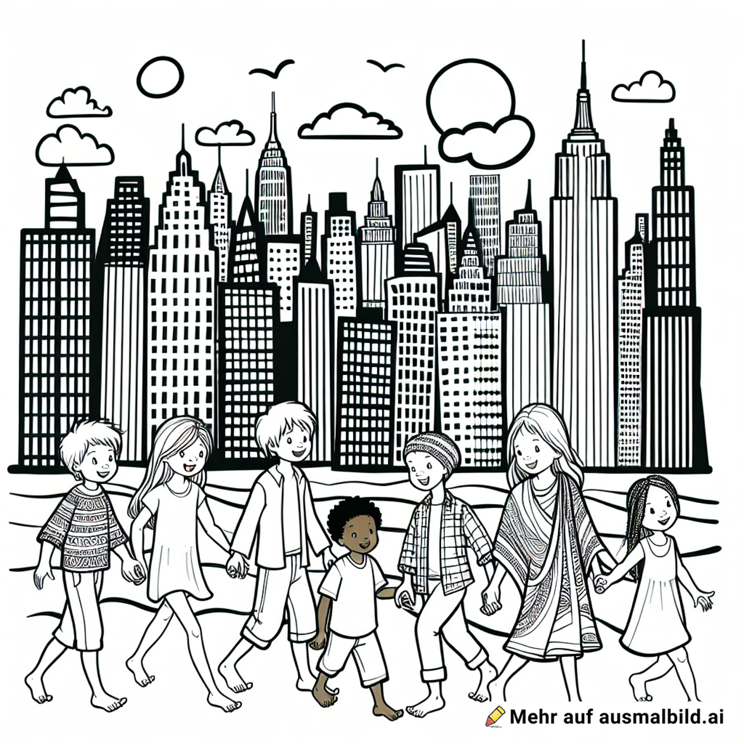 Familie Barfuß in der Stadt