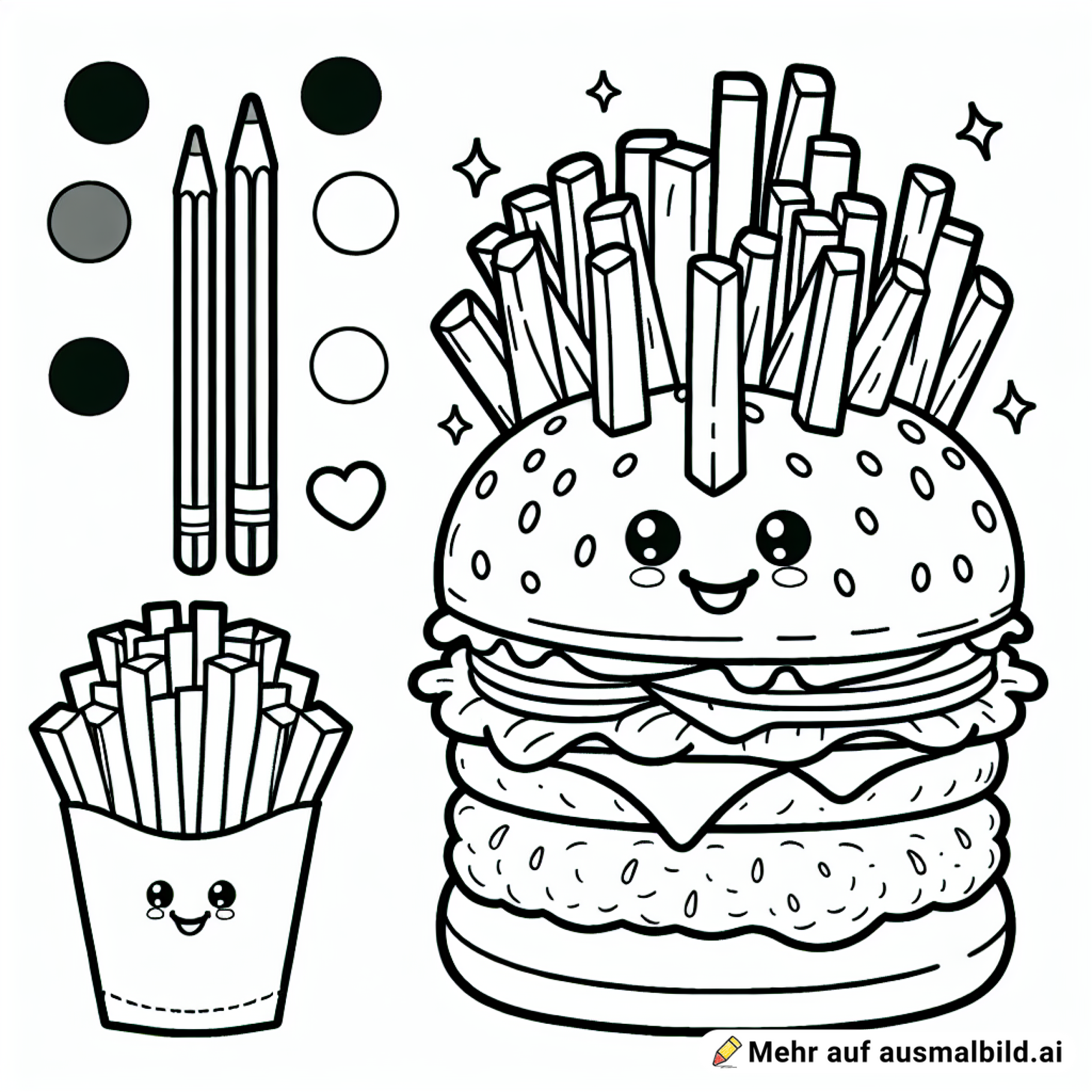 Burger und Pommes