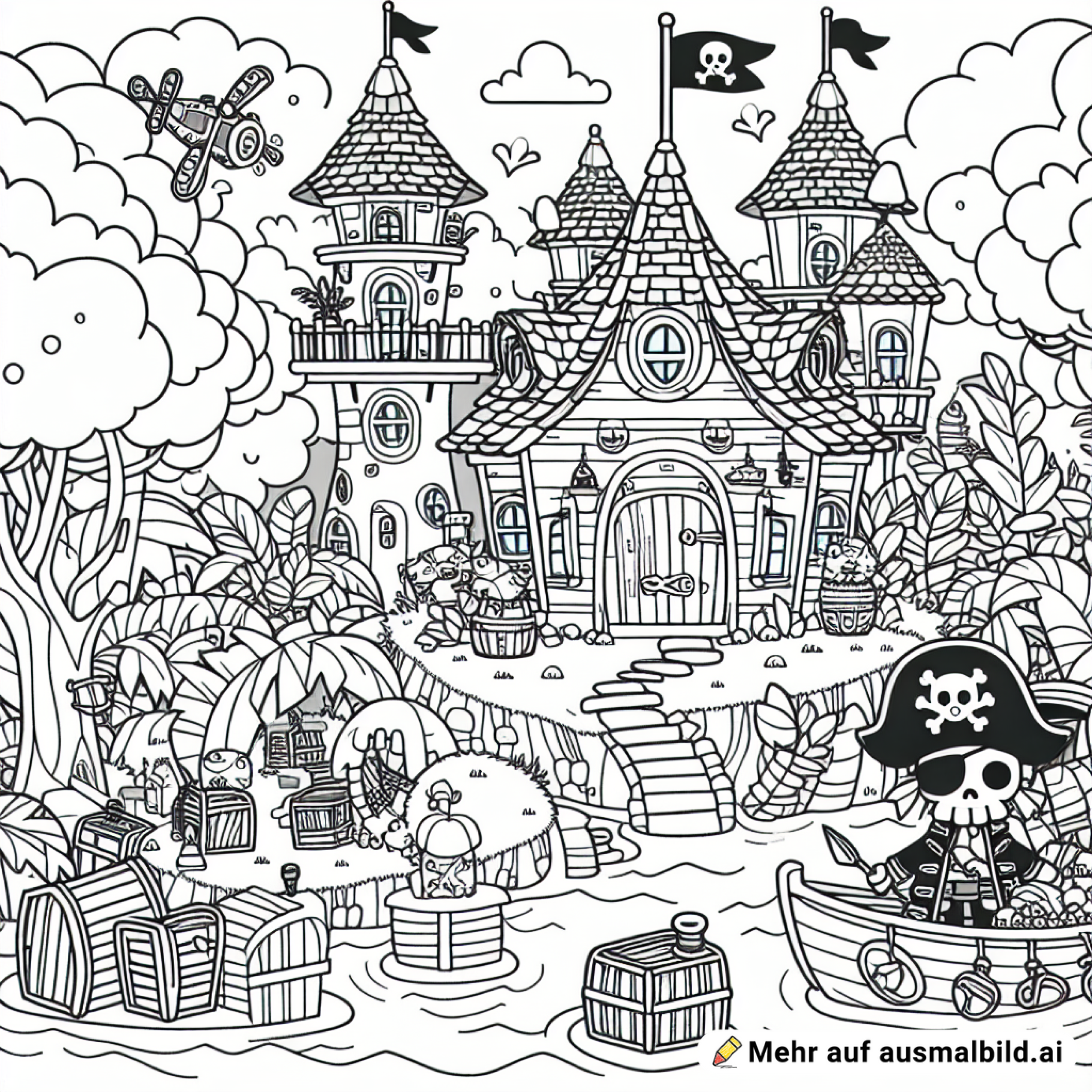 Piratenschatz in einer Baumhaus-Stadt
