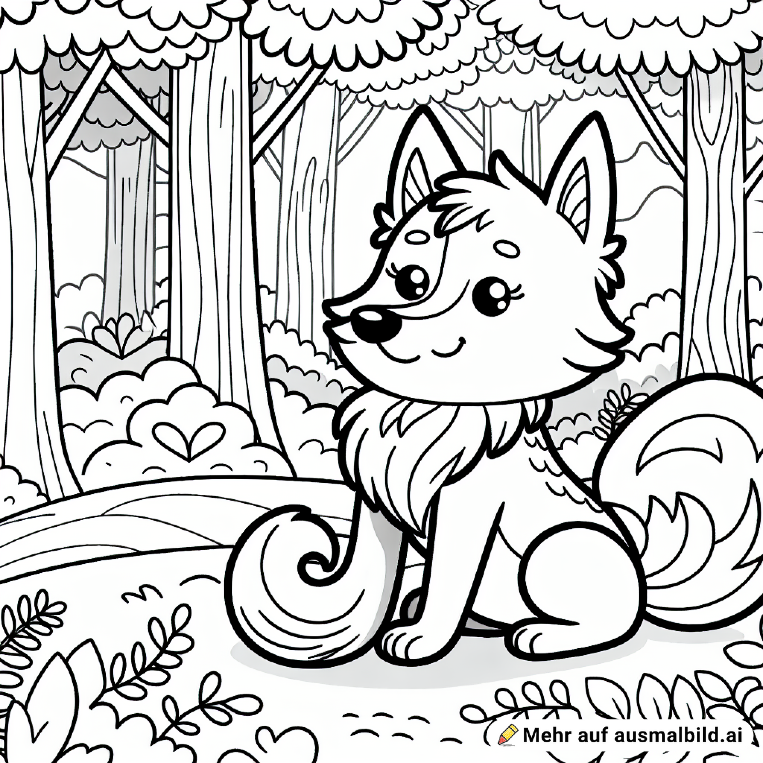 Lieber Wolf im Wald