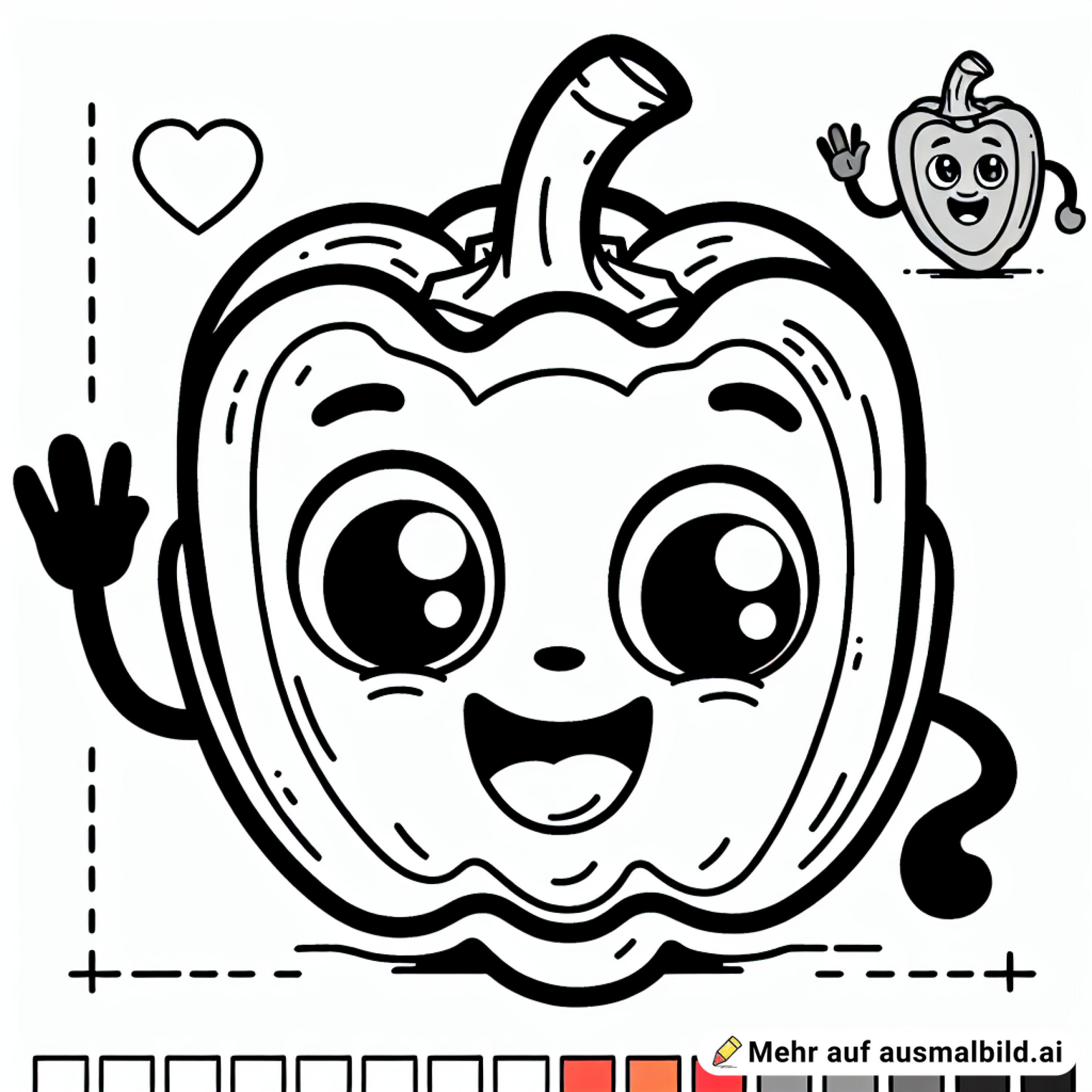 Eine halb aufgeschnittene Paprika wo innen Augen sind. Ein lustiges Gesicht