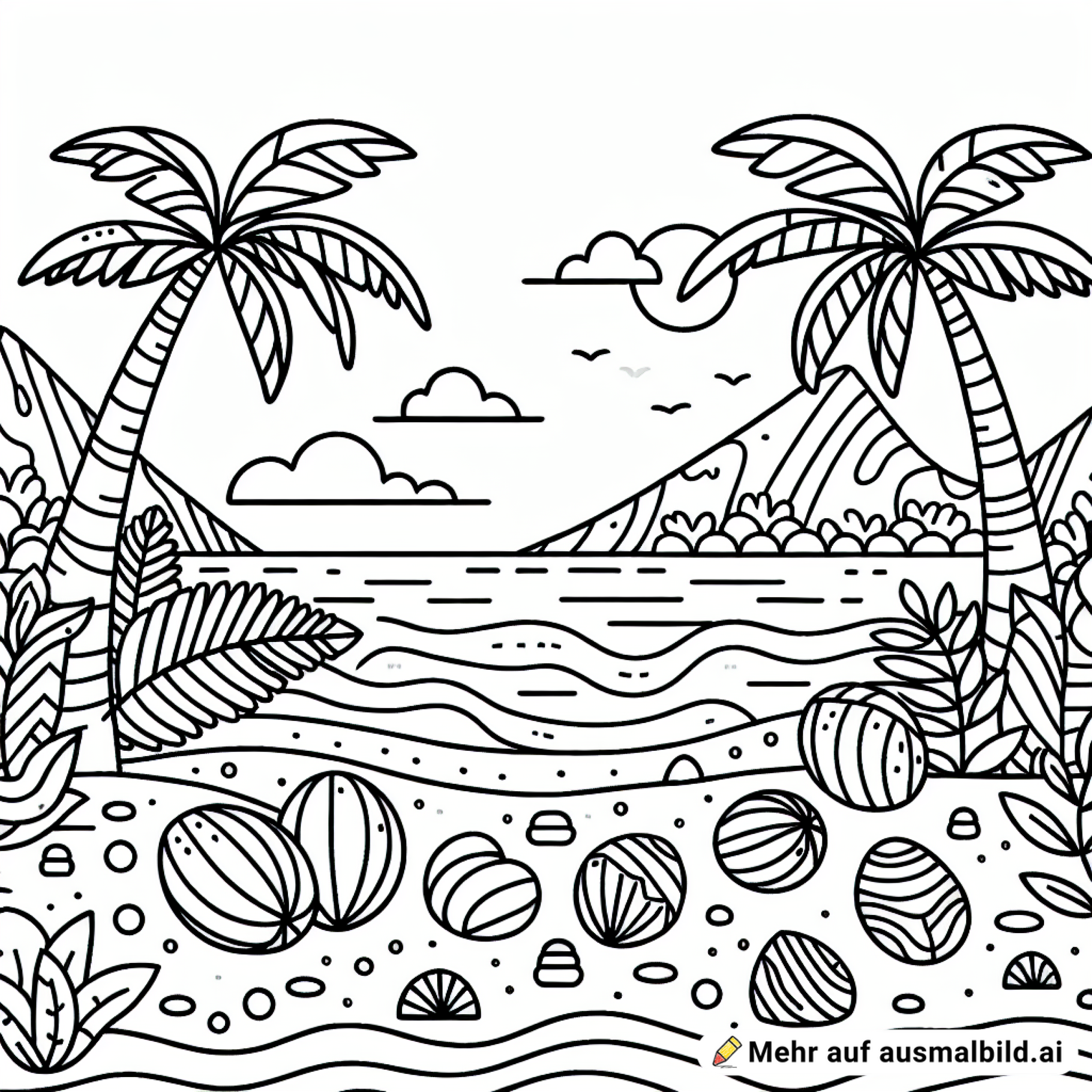 Tropische Insel mit Palmen und Kokosnüssen ️